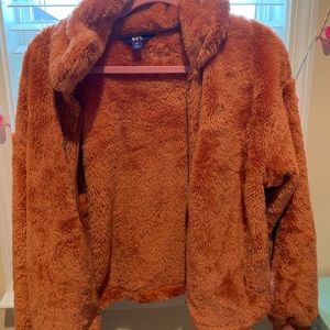 Women’s Fluffy Orange Jacket Size Medium
